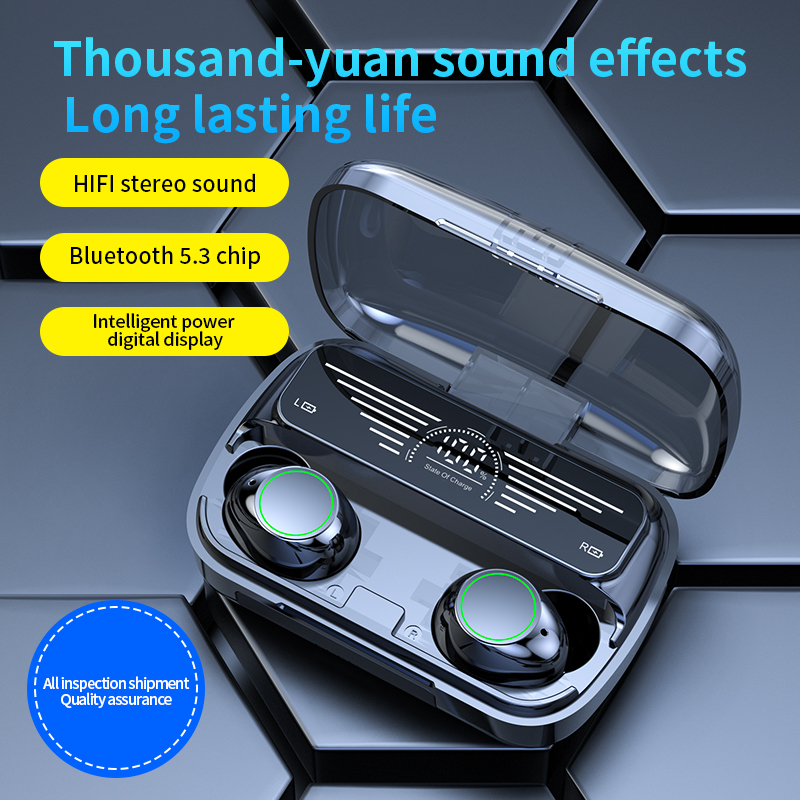 BQ10 TWS Wireless Bluetooth Headset Waterproof Noise Cancelling LED Earbuds with Mic Wireless Headphones Earphones