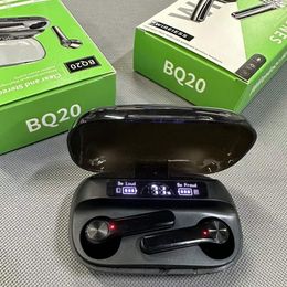 BQ20 TWS Oortelefoon Bluetooth 5.3 Wireless hoofdtelefoon Hifi Stereo Sports Ear Buds Headset Hoorzitting met Type C Power Bank