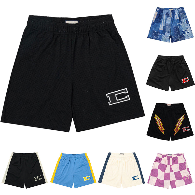 2024 Erics Herren-Mesh-Badeshorts, Designer Emmanuels Damen-Basketball-Badekurzhose, Laufhose, Cloud-Top, Fitness, lockere Passform, Fußball, Sport, Viertelhose