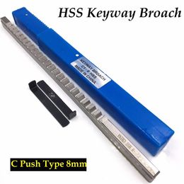 BRAADSPIT 8mm C PUSHTYPE Keyway Broach met Shim Metric Grootte Hoge snelheidsstaal voor CNC Cutting Metalworking Tool