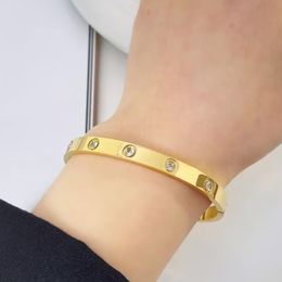 Braccial Moda Designer Bracelet Designer Sieraden 18K Gold Bracelet Luxe mode roestvrijstalen zilveren roos manchetband Diamond dames en heren feestgeschenk