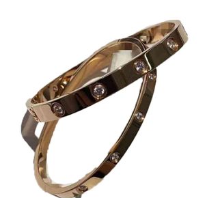 Bracelet 039s polyvalent, mode amour, version large et étroite, ne se décolore pas, dix diamants, mot CNC, métal plaqué 18 carats, 6724450