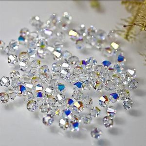 Bracelet 5328 3mm 4mm 6mm 8mm 10mm cristal clair Ab couleur cristal Bicone perle, pour bijoux perles accessoires demi Ab bricolage H205