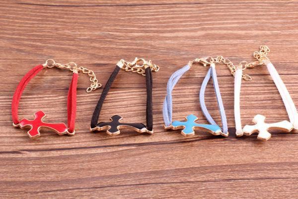 Bracelet Bracelet Charme Simple Double Femmes Croix Bracelets Pas Cher Bijoux Meilleurs Amis Magnifiquement Charme Bracelets