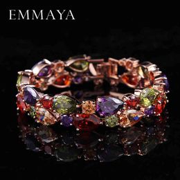 Bracelet armband ontwerper Emmaya Factory Prijs Mona Lisa Multicolor kubieke zirkoonarmbanden Boerbels Luxe bruiloft voor vrouwen Crystal Jewelry