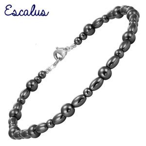 Bracelet Bangle Designer Escalus Bracelets de Cheville Magnétiques pour Dames avec des Perles d'Hématite Noires Rondes et Ovales Favorisent la Circulation Sanguine Santé Bijoux de Mode