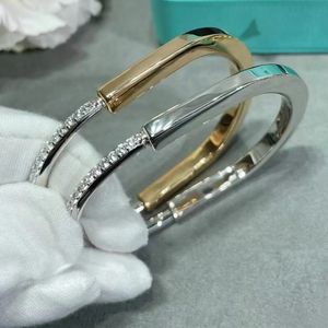 Armbandbangle titanium staal designer slot armband sier roségouden armbanden voor vrouwelijke sieraden met diamant