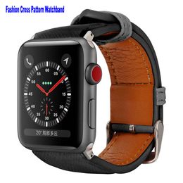 Armbandriem echte lederen bandbanden voor Apple Watch 42 mm 38 mm 44 mm 40 mm 41 mm 45 mm 49 mm banden voor Iwatch 8 7 6 SE 5 4 3 Polsband modeontwerper smartwatch -band