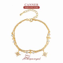 Armbandketen Canner Anise Star for Women Silver 925 Sterling originele 18k gouden fijne sieraden bruiloft juwelen luxe
