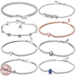 Bracelet chaîne vente chaude lumière luxe 925 en argent Sterling en forme de coeur étoile réglable ajustement Original perles de charme bricolage cadeaux