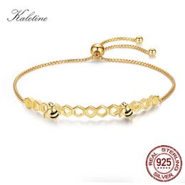 Pulsera Cadena Kaletine Honey Bee Plata de ley 925 s para mujer Corazón Lujo Amor Peine Hombres Tenis Oro Joyería