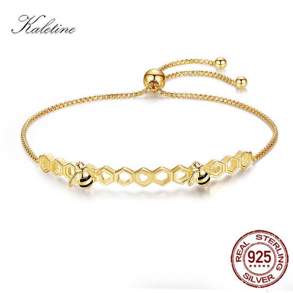 Bracelet chaîne Kaletine abeille miel 925 argent Sterling s pour femmes coeur luxe amour peigne hommes Tennis or bijoux