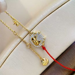 Armbandketen luxe 18k goud origineel voor vrouwen kalf rood touw eenvoudig feest hoogwaardige sieraden bruiloft bijoux femme