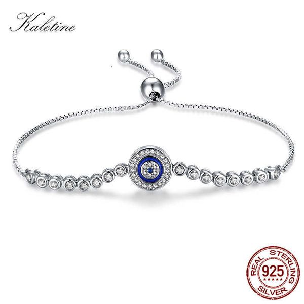 Bracelet chaîne marque de luxe mauvais œil Tennis Hip Hop 925 argent Sterling s pour femmes perles de pierre bleue bijoux pour hommes