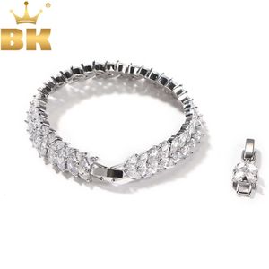 Bracelet chaîne le Bling King 9mm forme de blé Cz Plus lien d'extension glacé zircon cubique bijoux Hiphop de luxe