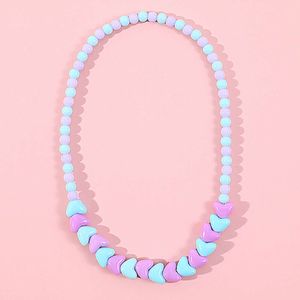 Bracelet pour enfants, perles colorées, collier de fleurs en acrylique, ensemble de bijoux pour filles