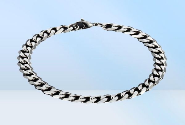 Bracelet lien cubain hommes Bracelet hommes large Bracelet en acier inoxydable mâle accessoires en acier hommes Bracelets chaîne de roche sur la main hommes Q065708139