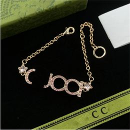 Pulsera de diseño pulsera joyas de lujo pulseras collares letra diamante atractivo estilo versátil ropa de boda joyas de regalo de Navidad muy buenas