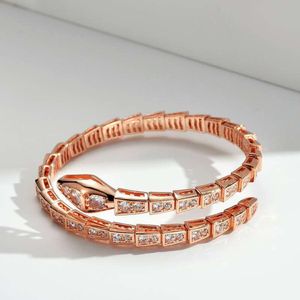 armband Designer Armband Rose Gold Slangvormige Armband Vrouwelijke Verstelbare Volledige Diamanten Zilveren Ring Vriendin Verjaardagscadeau