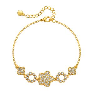 armband ontwerper Grensoverschrijdend aanbod van minimalistische wind kleine frisse vijfpuntige stervorm glas diamant zoete armband verkoperde 18K gouden ketting.
