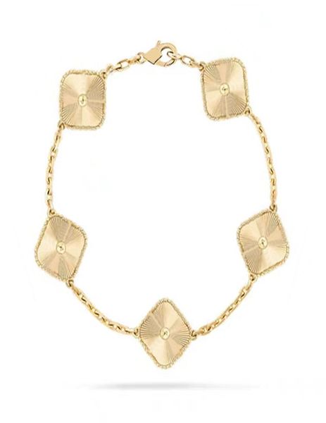 Bracelet Designer for Women Four Leaf Clover Charm Bracelets Chaîne Bangle 18K Gold Agate Shell Mother of Pearl for Womengirl Wedd9776714