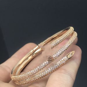Bracelet Designer Plein Diamant Double Couche Super Flash Plaqué Or Bracelet Femme