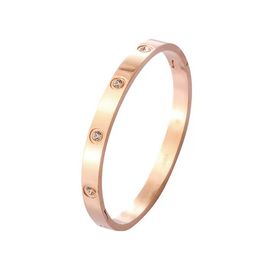 Bracelet Designer Jewelry Fashion Gold Bangle Bracelets de haute qualité Bracelets Luxury Mens Brand Rose Silver 6 mm en acier inoxydable 4 Pierre avec boîte de Thanksgiving Day Gift