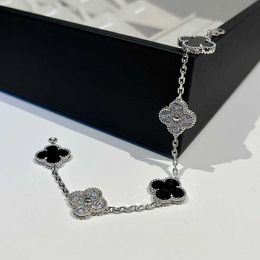 Bracelet Designer Jewelry Link Luxury Chain Vanca Kaleidoscope 18K Gold Van Clover Bracelet avec cristaux scintillant et diamants Cadeau parfait pour les femmes Ajzu