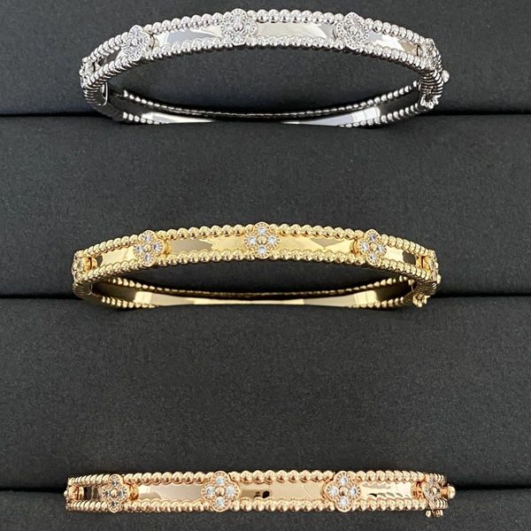 Bracelet Designer Bracelet de luxe Bijoux pour les femmes Braceux Kaleidoscope étroite Four feuille Braclet Luck