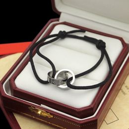 Armbandontwerper luxe armband vrouwen mannen armband luxe sieraden vrouw schroef tricolor minima goud zilveren zwart roos gouden hand touw valentijnsdag cadeau