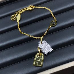 Armbandontwerper Nieuw Full Star Kleurscheiding dubbel merk L Bedelarmband Goud en diamanten dubbele rij armband Cadeau-sieraden