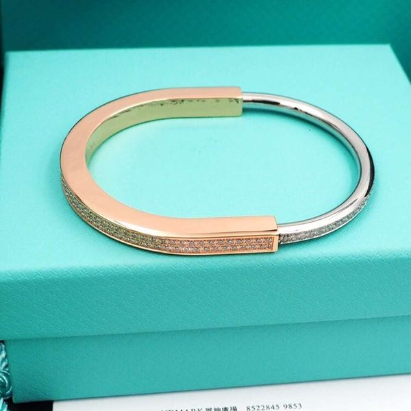 Bracelet Designer Femmes Verrouille Horseshoe Titanium Steel Full Diamond Rose Gold Jewelry