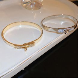 armband diesigner sieraden voor vrouw gouden diamanten armbanden roestvrij staal rosé goud verzilverd liefde hart armband manchet Valentijnsdag bruiloft hoge kwaliteit