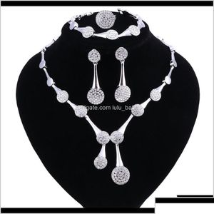Bracelet Boucles Collier Bracelet Drop Livraison 2021 Perles africaines Jewelry Crystal Set ACCESSOIRES Vêtements pour femmes Bridal Dhwop