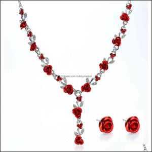 Bracelet, boucles d'oreilles collier ensembles de bijoux Vintage mariage mariée élégante pour les femmes fleur mariage perles ensemble mode livraison directe 2021 Uve