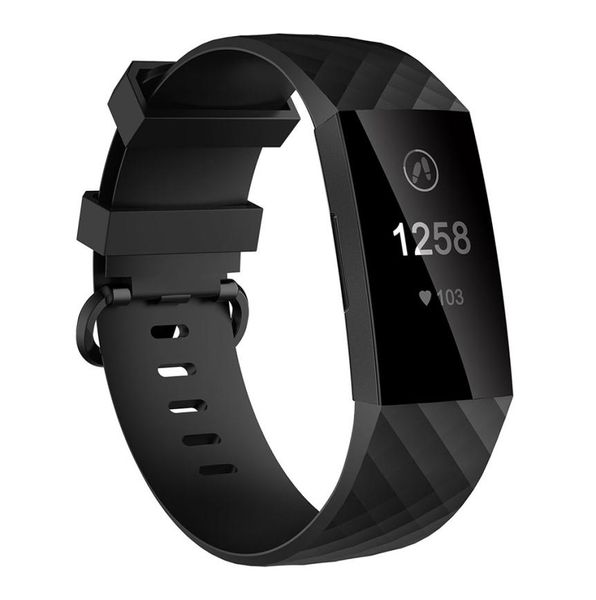 Bracelet pour Fitbit Charge 3 bandes de remplacement noir Bracelet de poignet en TPU pour Fit bit Charge 3 accessoires de montre intelligente CH3P5345871