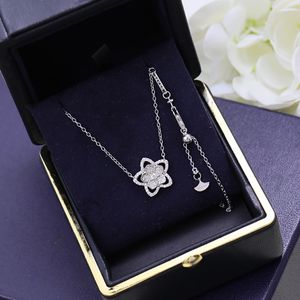 ketting voor vrouw diamant 925 zilver voor man verguld 18K ontwerper voor vrouw T0P kwaliteit Europese maat kristal mode premium geschenken met doos 002