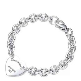 Armband für Frauen 925 Sterling Silber Herzförmiger Anhänger O-förmige Kette Hohe Qualität Luxusmarke Schmuck Freundin Geschenk Co G2263q