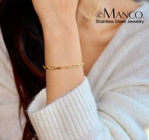 Bracelet pour les femmes Curb Cuban Link Chain en acier inoxydable Bracelets Bracelets Davieslee Jewelry8540549