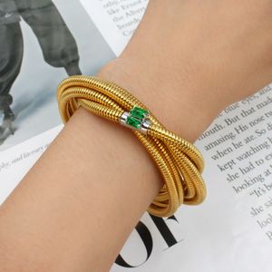 bracelet filles bracelet élastique rétro mode banlieue bracelet en titane bijoux. Zircon à enroulement multicouche transfrontalier en Europe et aux États-Unis