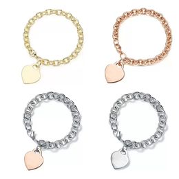 Bracelet hartvormige armband dames mode valentijnsdag cadeau roestvrijstalen bolling trendy sieraden multi-colour optioneel