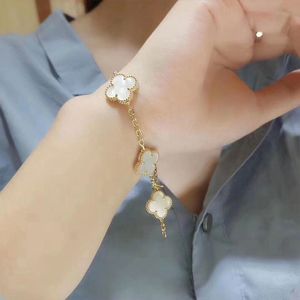 Joyería de brazalete 5 Tema Moda Clover Pulsera Diseñadora de lujo de lujo 18K Rosado Plata Plata cadena de oro Femenina de oro Joya de joyas de joyería