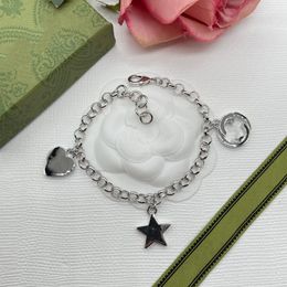Armband Luxe Designer sieraden Ster Hart hanger Armbanden Verzilverd Agaat turkoois Mode Liefde Charme Ketting Voor Vrouwen Huwelijkscadeau Feest