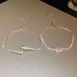 Bracelet Luxury Designer Link Jewellery Chain Vanca Kaleidoscope 18K Gold Van Clover Bracelet avec cristaux scintillant et diamants Cadeau parfait pour les filles 2d8z