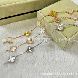 Bracelet Luxury Designer Link Jewellery Chain Vanca Kaleidoscope 18K Gold Van Clover Bracelet avec cristaux étincelants et diamants Cadeau parfait pour les filles L7NN