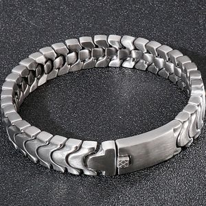 Armband Mannen 12 MM Mat Roestvrij Staal Heren Aan Hand Bands Armbanden Mannelijke Sieraden Ijzer Mannen Armband Groothandel Item 240226