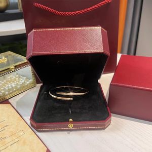 Pulsera Pulsera de diseñador de uñas Brazaletes para mujeres Hombres Brazalete de aleación de acero inoxidable Chapado en oro Sier Rose Diseñador de diamantes judíos