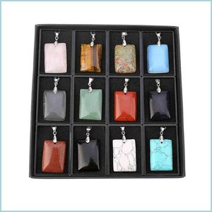 Bracelet Collier 12 Pièces Pendentif Rectangulaire Hommes Et Femmes Collier Mixte En Acier Inoxydable Coffret Cadeau Emballage Ensemble De Bijoux Dhgarden Dhm8Q