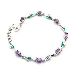 Bracelet Collier Bluer Opal Amethyst Stone Jewelry Drop Liviling Ensembles DHDVQ