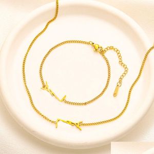 Bracelet kettingontwerper 18K Gold vergulde hanger kettingen armbanden ketting steiger roestvrijstalen chokermerk voor vrouwen feest j otl7d